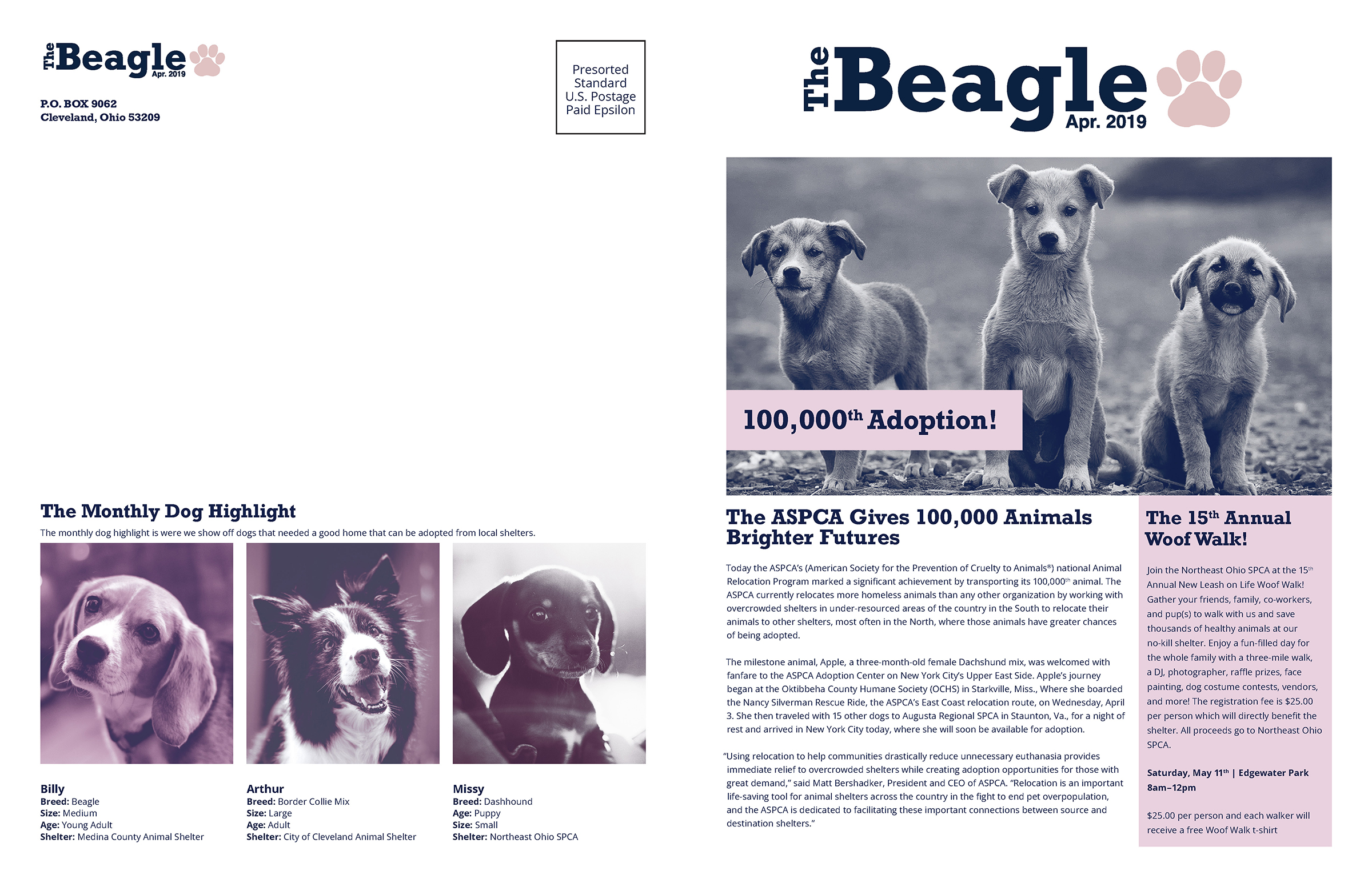 Newsletter Final Outside Spread Final Version of the Beagle Newletter outside spread