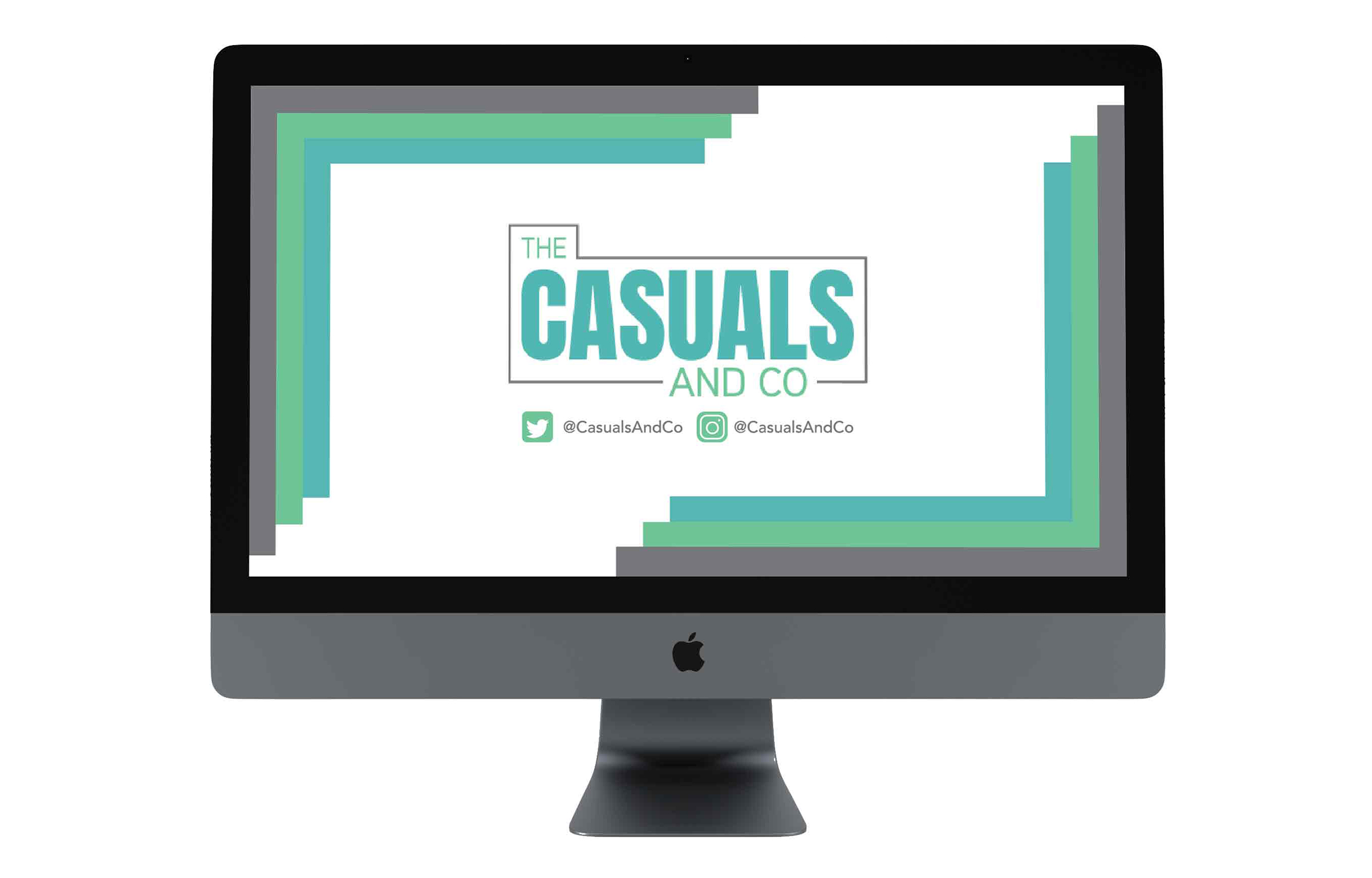 The Casuals and Company Logo on a iMac Computer Screen