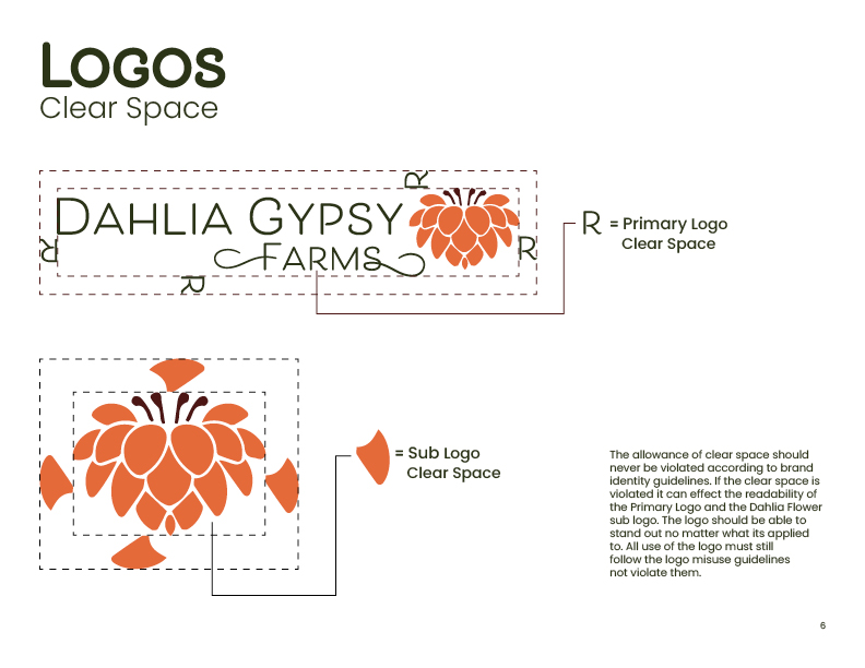 Page 6 of the Dahlia Gypsy Farms Brand Guidelines